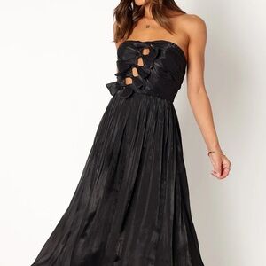 Petal & Pup Mila strapless midi dress black